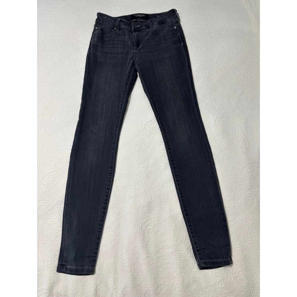 Liverpool Los Angeles The Skinny Jeans Charcoal Grey Size 2 26 Stretch Denim